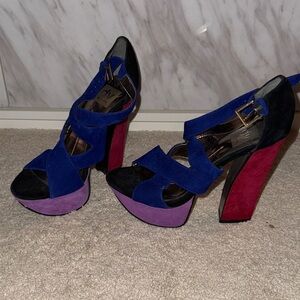 DV by Dolce Vita Blue, Purple, and Red Platform Heels